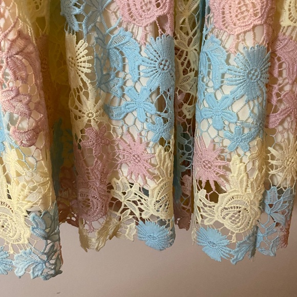 Knit Works Dress Girls Size 8 Multi Colored, Ivory lining, pink belt sleeveless - Picture 11 of 14